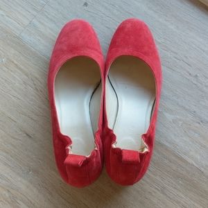 Everlane Red Suede Day Heels